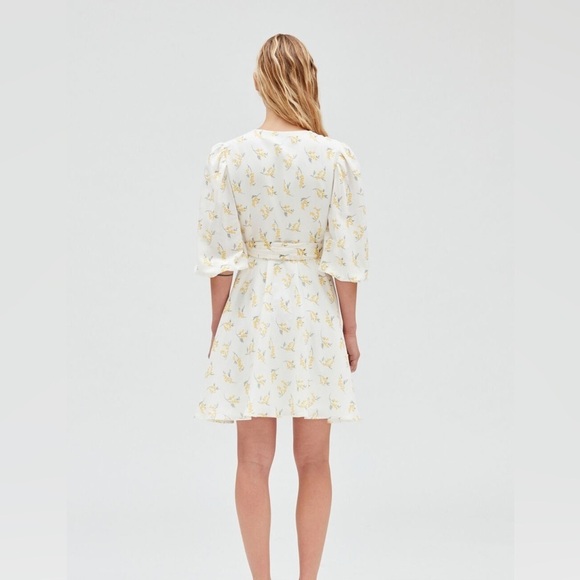 CLAUDIE PIERLOT Mini Short Wrap Around Floral Mimosa Dress Size 34 (US 4) - Picture 3 of 9